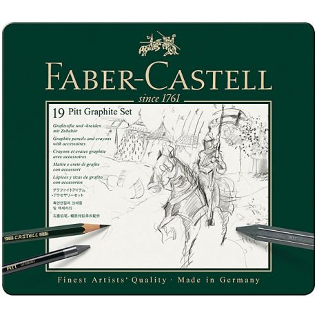 Faber-Castell Набор карандашей чернографитных Faber-Castell Pitt Graphite, 19 предметов
