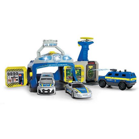 Dickie Toys Игровой набор Dickie Toys "Полицейская станция и 3 машинки", свет и звук