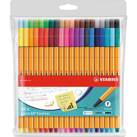 STABILO Капиллярные ручки Stabilo "Point 88", 40 цветов