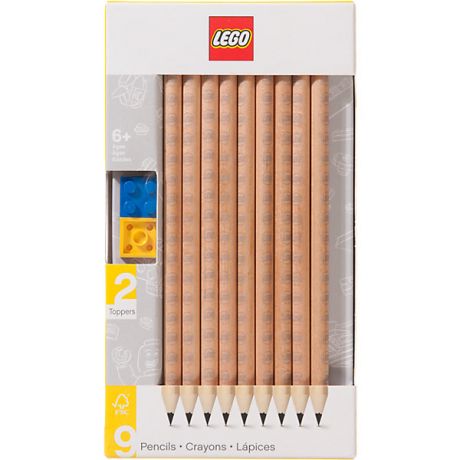 LEGO Набор карандашей с 2 насадками в форме кирпичика, 9 шт., LEGO