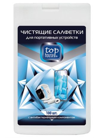 Чистящие салфетки с антибактериальным компонентом Top House 100шт 393408