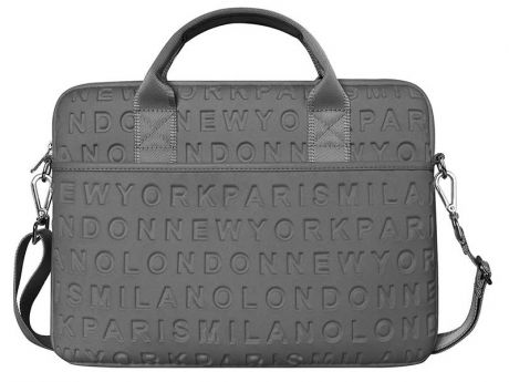 Сумка 15.4-inch Wiwu Vogue Laptop Slim Bag с ремешком Grey 6957815515844