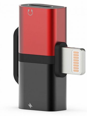 Аксессуар Wiwu ST02 Pro Lightning - Lightning / 3.5mm AUX Adapter Red 6957815510801