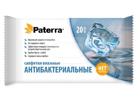 Салфетки Paterra Антибактериальные 20шт 104-084