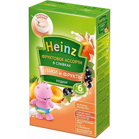Heinz Молочный пудинг Heinz фруктовое ассорти в сливках, с 6 мес