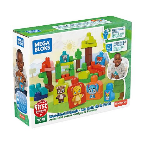 Mattel Конструктор ЭКО Mega Bloks First Builders Лесные друзья, 70 деталей