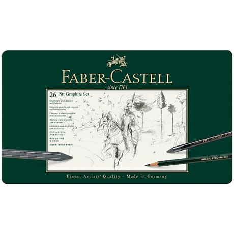 Faber-Castell Набор карандашей чернографитных Faber-Castell Pitt Graphite, 26 предметов