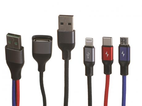 Аксессуар Usams US-SJ420 USB - Type-C / MicroUSB / Lightning Black УТ000020307