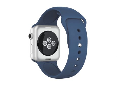Ремешок силиконовый для Apple Watch (38-40мм) DF iClassicband-01 (blue)