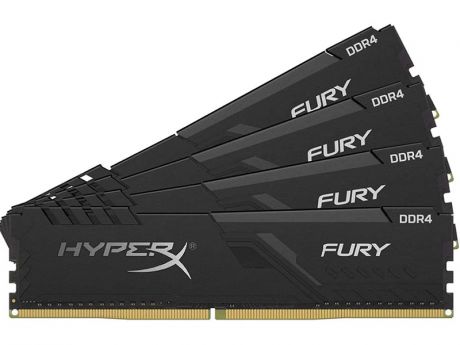 Оперативная память Kingston HyperX Fury Black HX426C16FB3K4/32 DIMM 32GB(4x8Gb) DDR4 2666MHz DIMM 288-pin x 4/PC-21300/CL16