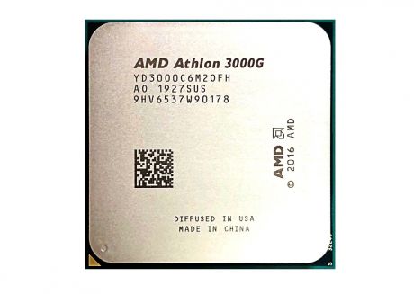 Процессор AMD Athlon 3000G OEM 35W, 2C/4T, 3.5Gh(Max), 5MB(L2+L3), AM4 (YD3000C6M2OFH)