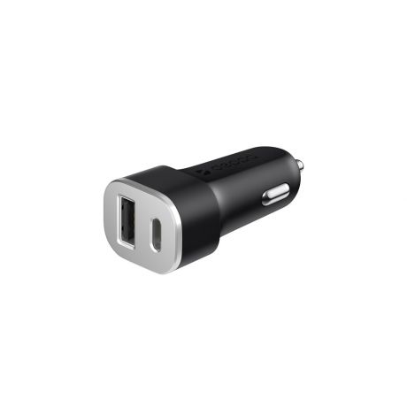 Автомобильное зарядное устройство Deppa 11293 USB Type-C + USB A, QC 3.0, Power Delivery, 18Вт, черный