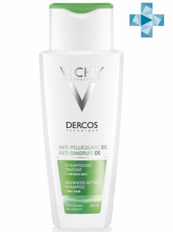 Vichy Деркос Интенсивный Шампунь-уход против перхоти питательный для сухих волос 200 мл (Vichy, Dercos)