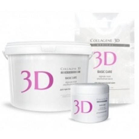 Collagene 3D Альгинатная маска для лица и тела с розовой глиной 200 г (Collagene 3D, Basic Care)