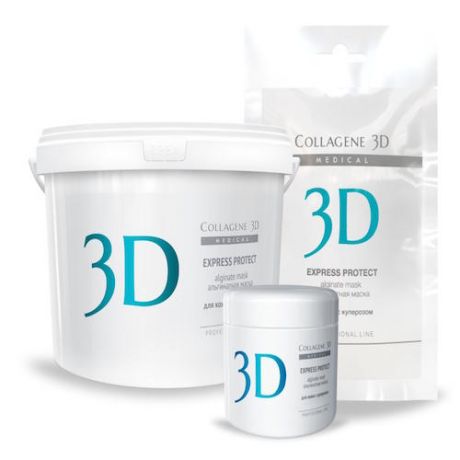 Collagene 3D Альгинатная маска для лица и тела с экстрактом виноградных косточек 200 г (Collagene 3D, Exspress Protect)