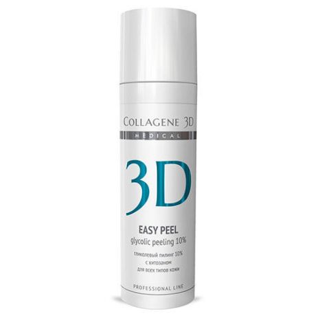 Collagene 3D Гель- пилинг для лица Easy Peel с хитозаном на основе гликолевой кислоты 10% (pH 2,8), 130 мл (Collagene 3D, Peeling)