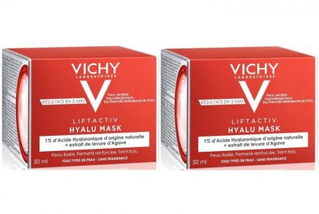 Vichy Комплект Лифтактив Гиалуроновая экспресс-маска для лица, 2 шт. по 50 мл (Vichy, Liftactiv)