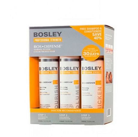 Bosley Система Желтая для нормальных/тонких окрашенных волос 100 мл+150 мл+150 мл (Bosley, BosDefense)