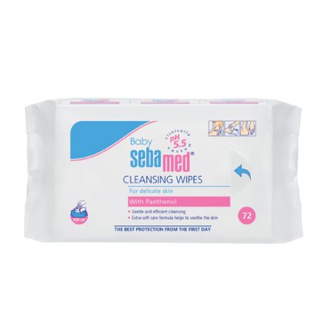 Sebamed Салфетки детские очищающие Baby с пантенолом wipes with panthenol 72 шт. (Sebamed, Baby Line)