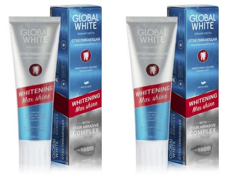 Global white Набор Зубная паста Whitening Max Shine "Отбеливающая" 30 мл*2 штуки (Global white, Зубные пасты)