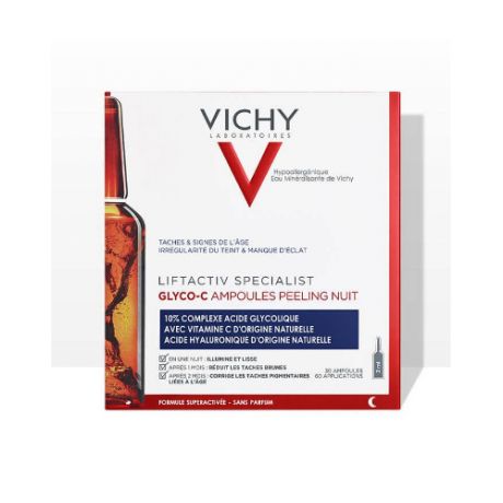 Vichy Specialist Glyco-C Сыворотка-пилинг ночного действия в ампулах, 30 штук х 2 мл (Vichy, Liftactiv)