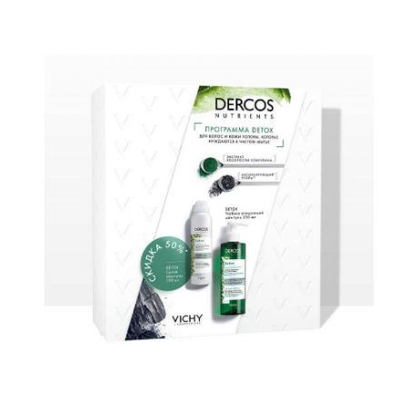 Vichy Набор Детокс: Глубоко очищающий шампунь Dercos Nutrients 250 мл + Сухой шампунь Dercos Nutrients 150 мл (Vichy, Dercos Nutrients)