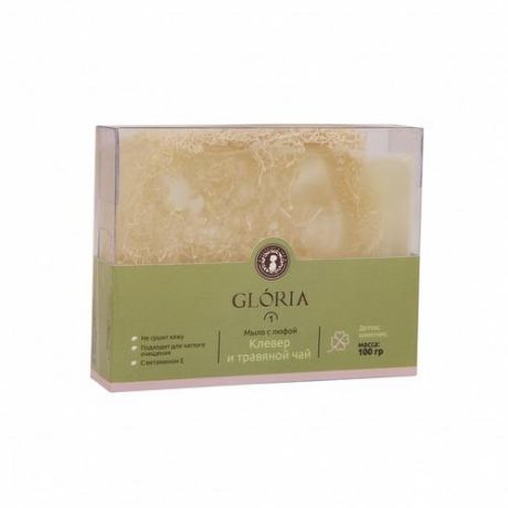Gloria Мыло с люфой Клевер и травяной чай, 100 гр (Gloria, Home SPA)