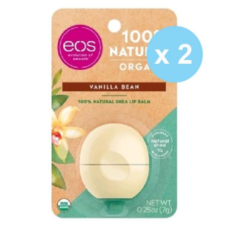 EOS Набор Organic vanilla bean lip balm бальзам для губ на картонной подложке 2 шт (EOS, Lip Balm)