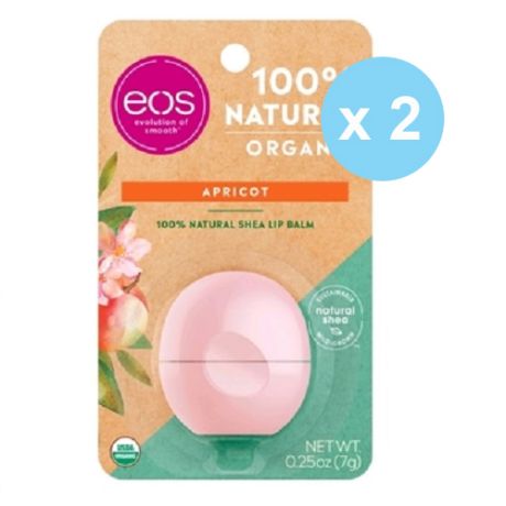 EOS Набор Oganic apricot lip balm бальзам для губ на картонной подложке 2 шт. (EOS, Lip Balm)