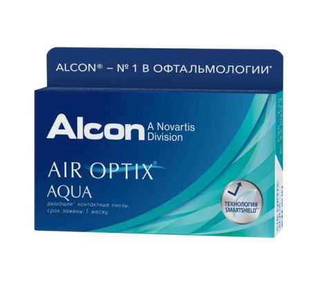 Alcon Ежемесячные контактные линзы плановой замены Air Optix Aqua 3 шт (Alcon, Ежемесячные линзы)