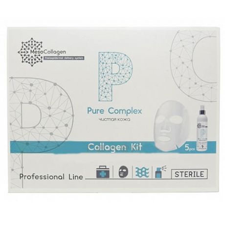 Meso collagen Набор Pure Complex аппликаторы для лица 5 шт и спрей 150 мл (Meso collagen, Collagen Kit)