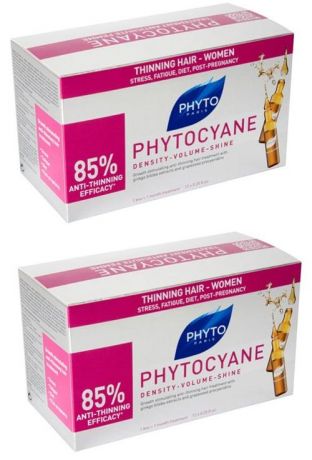 Phyto Комплект Фитоциан средство против выпадения и старения волос у женщин 2х12 ампул (Phyto, Средства против выпадения волос)