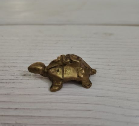 Статуэтка черепаха карманный размер 3 см бронза (0,05 кг)