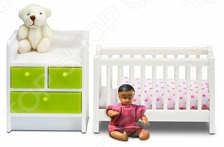 Мебель для куклы Lundby «Кровать с пеленальным комодом»