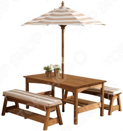 Набор: стол и скамейки с зонтом KidKraft 00500_KE