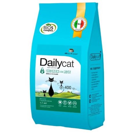 Корм для кошек DailyCat Kitten Chicken & Rice (0.4 кг)