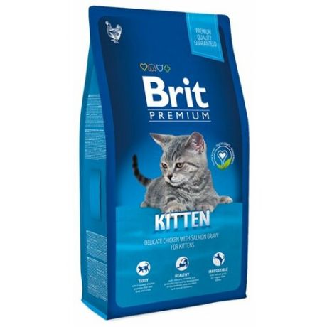 Корм для котят Brit Premium с курицей, с лососем 1.5 кг