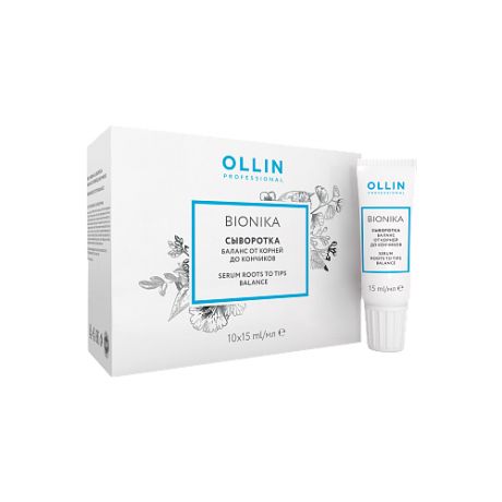 OLLIN Professional Bionika Энергетическая сыворотка «Баланс от корней до кончиков» для волос и кожи головы, 15 мл, 10 шт.