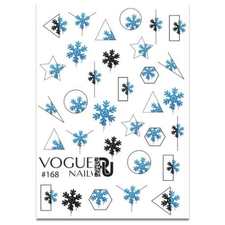 Слайдер дизайн Vogue Nails №168 черный/голубой