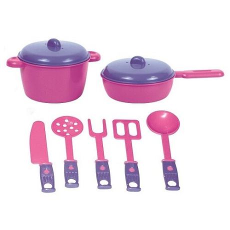 Набор посуды ZEBRATOYS Повар 15-10037-9 розовый/фиолетовый