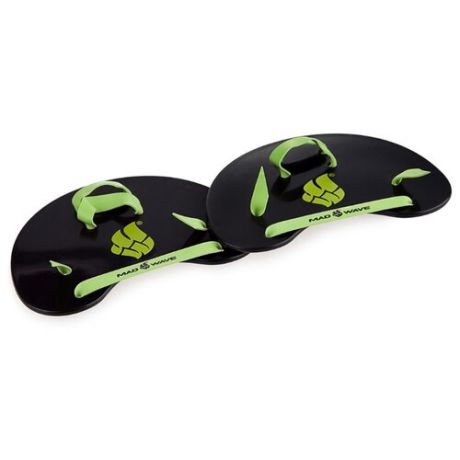 Лопатки для плавания MAD WAVE Finger Paddles black/green one size