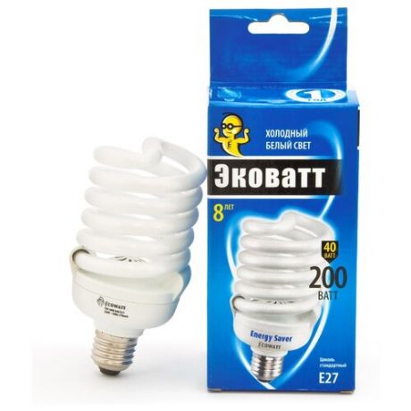 Лампа люминесцентная Ecowatt FSP 840, E27, T2, 40Вт