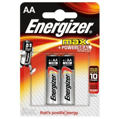 Батарейка Energizer Max+Power Seal AA/LR6 2 шт блистер
