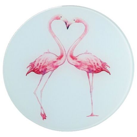 Разделочная доска Доляна 3259624, 20 см Влюбленные фламинго
