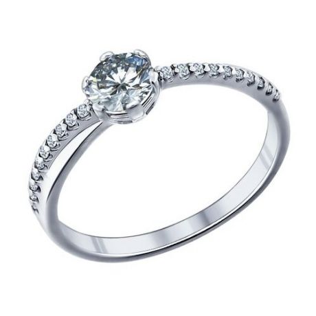 SOKOLOV Помолвочное кольцо из серебра с фианитами 89010002, размер 17