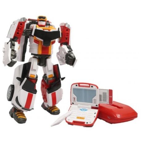 Интерактивная игрушка робот-трансформер YOUNG TOYS Tobot V Почтальон Карго со звуком 301048 белый/красный