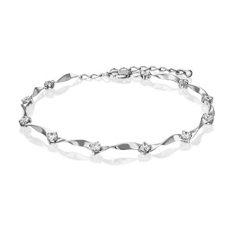 Платина Браслет с кристаллами swarovski из белого золота 05-0616-00-501-1120-38, 21 см, 4.45 г