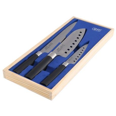 Набор GIPFEL Japanese 3 ножа 6629 серебристый металлик/черный