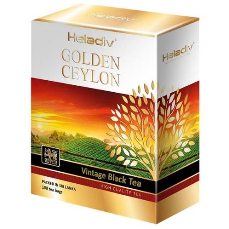 Чай черный Heladiv Golden ceylon Vintage black в пакетиках, 100 шт.