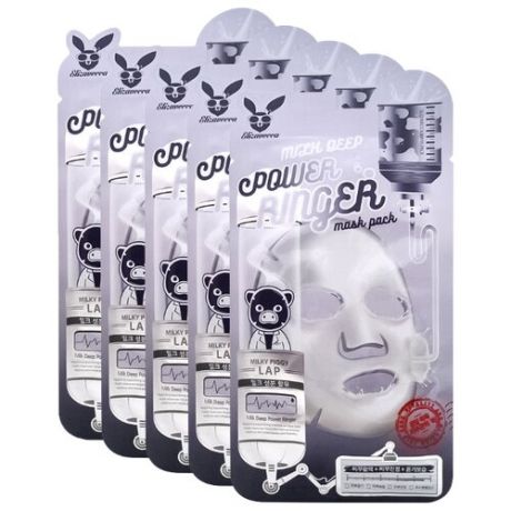 Elizavecca тканевая маска с молочными протеинами Milk Deep Power Ringer Mask Pack, 23 мл, 5 шт.